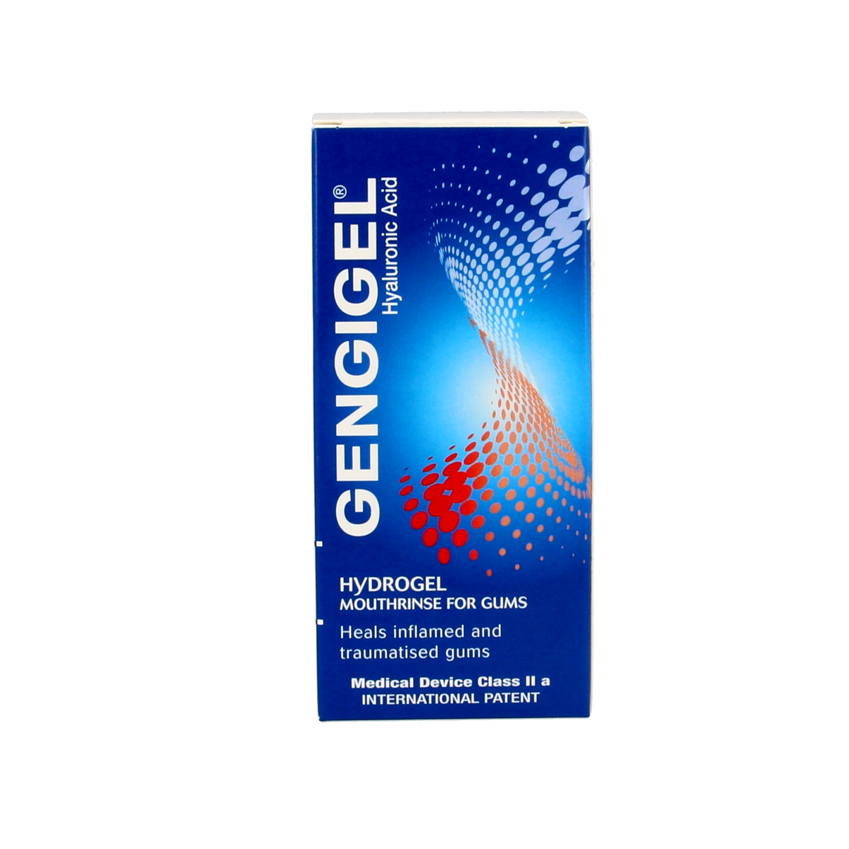 Gengigel mouth rinse in a 150ml bottle, natural mouthwash for oral health and gum care, with Gengigel branding visible.