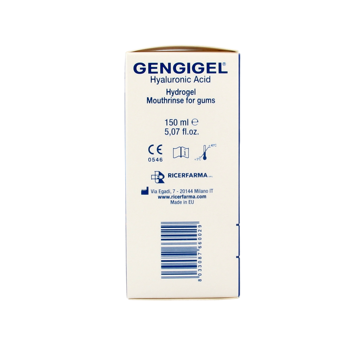 Gengigel mouth rinse in a 150ml bottle, soothing oral care product from the Gengigel brand, with the label visible on the bottle.
