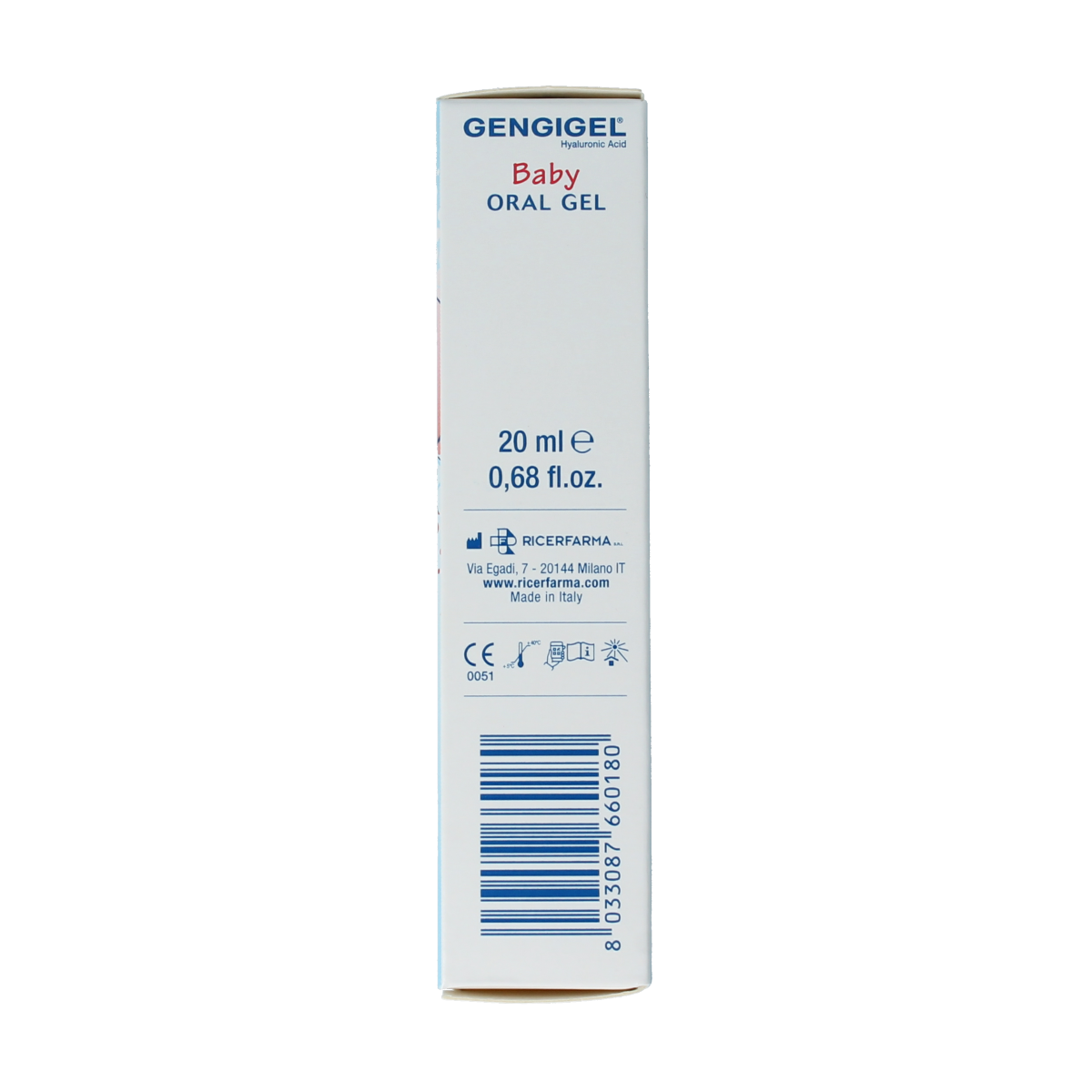 Gengigel Teething gel in 20ml tube, natural oral care product for soothing teething discomfort, branded Gengigel.