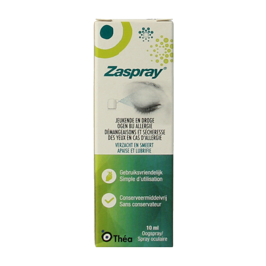 Zaspray oogverzorging oogspray in 10ml bottle, gentle eye spray for eye comfort and hydration.