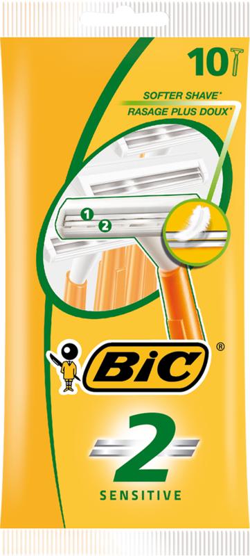 BIC Twin Easy Sensitive razor blades in a pack of 10, designed for gentle shaving and sensitive skin.