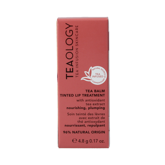 Teaology Rose Tea Lipbalm in 4.80g, nourishing lipverzorging with natural rose tea extract, shown in a sleek container.