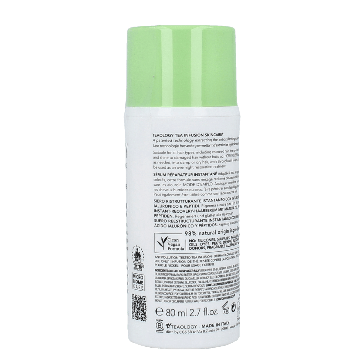 Teaology Matcha Repair Instant Serum in 80ml bottle, face skincare product for rejuvenation and hydration.