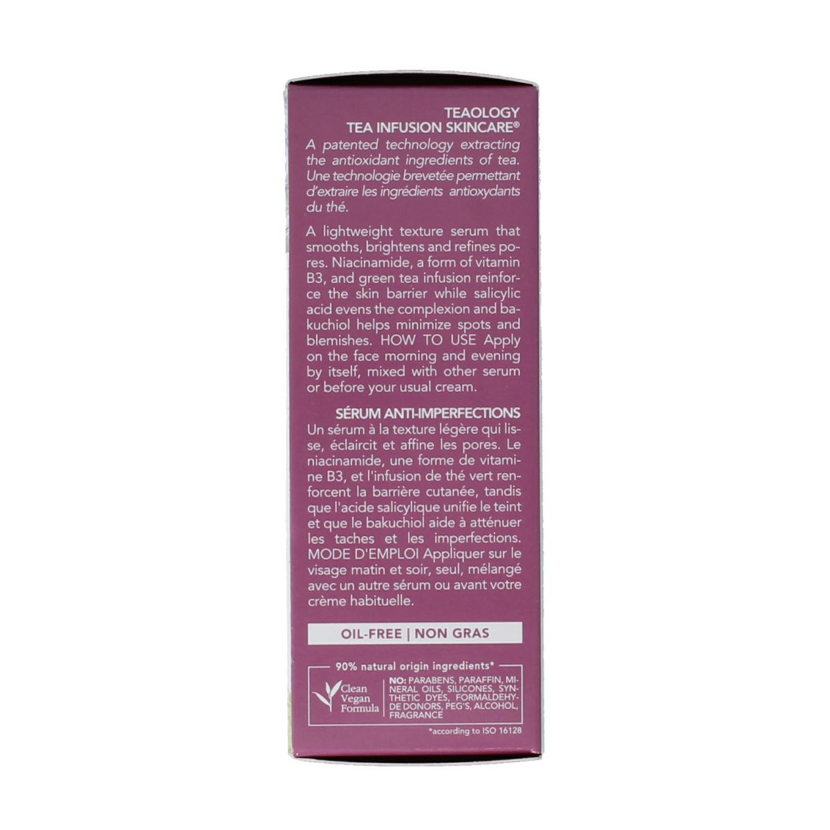 Teaology Niacinamide facial serum bottle, 15ml, in a sleek container for skincare and complexion enhancement.