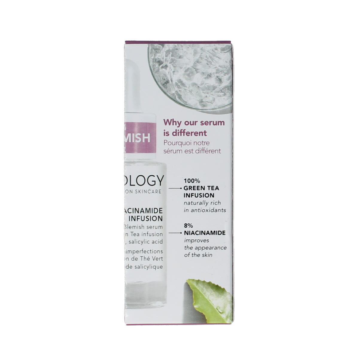 Teaology Niacinamide infusion bottle for facial skincare, 15ml, featuring a sleek design and clear labeling