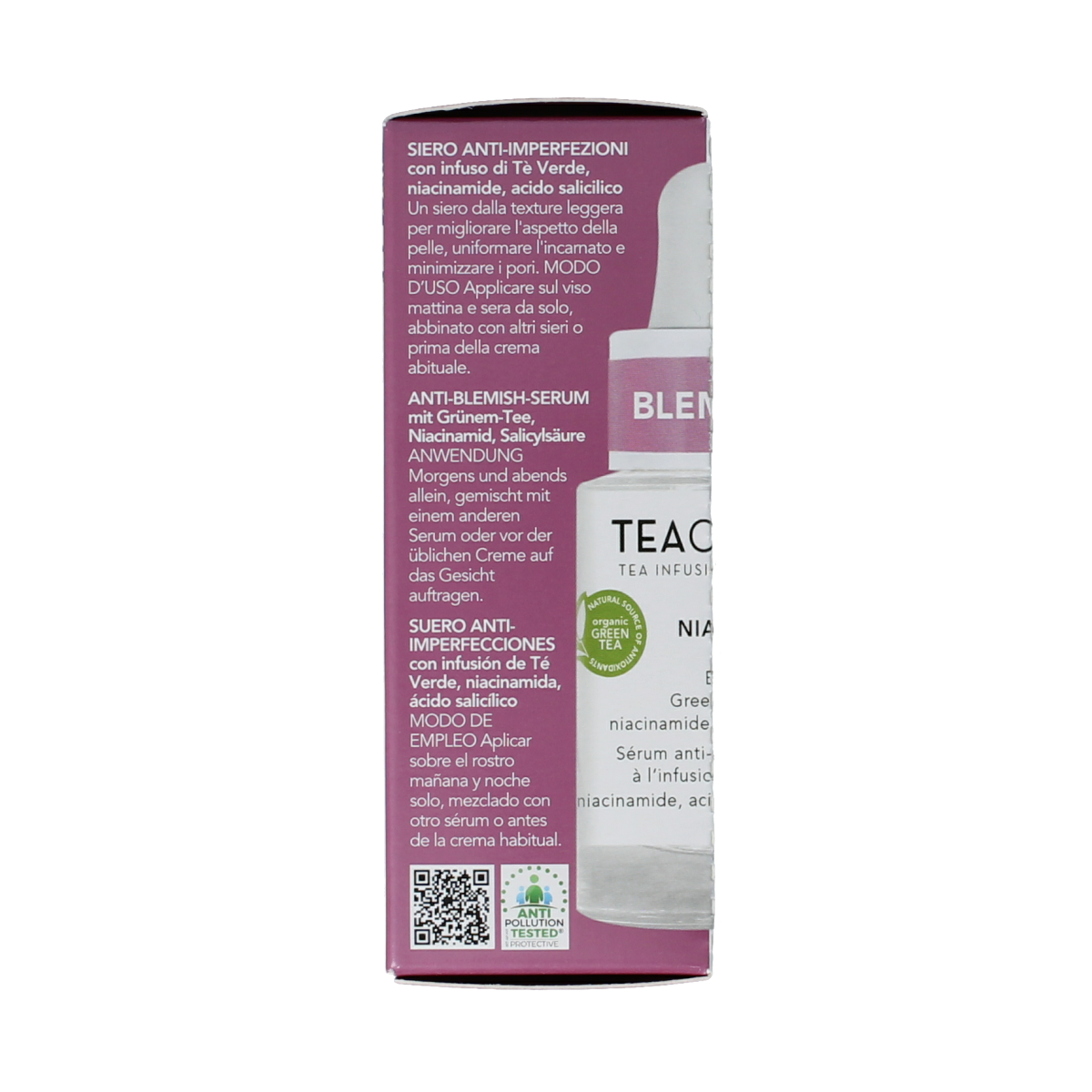 Teaology Niacinamide facial serum in a 15ml bottle, designed for skincare and skin nourishment.