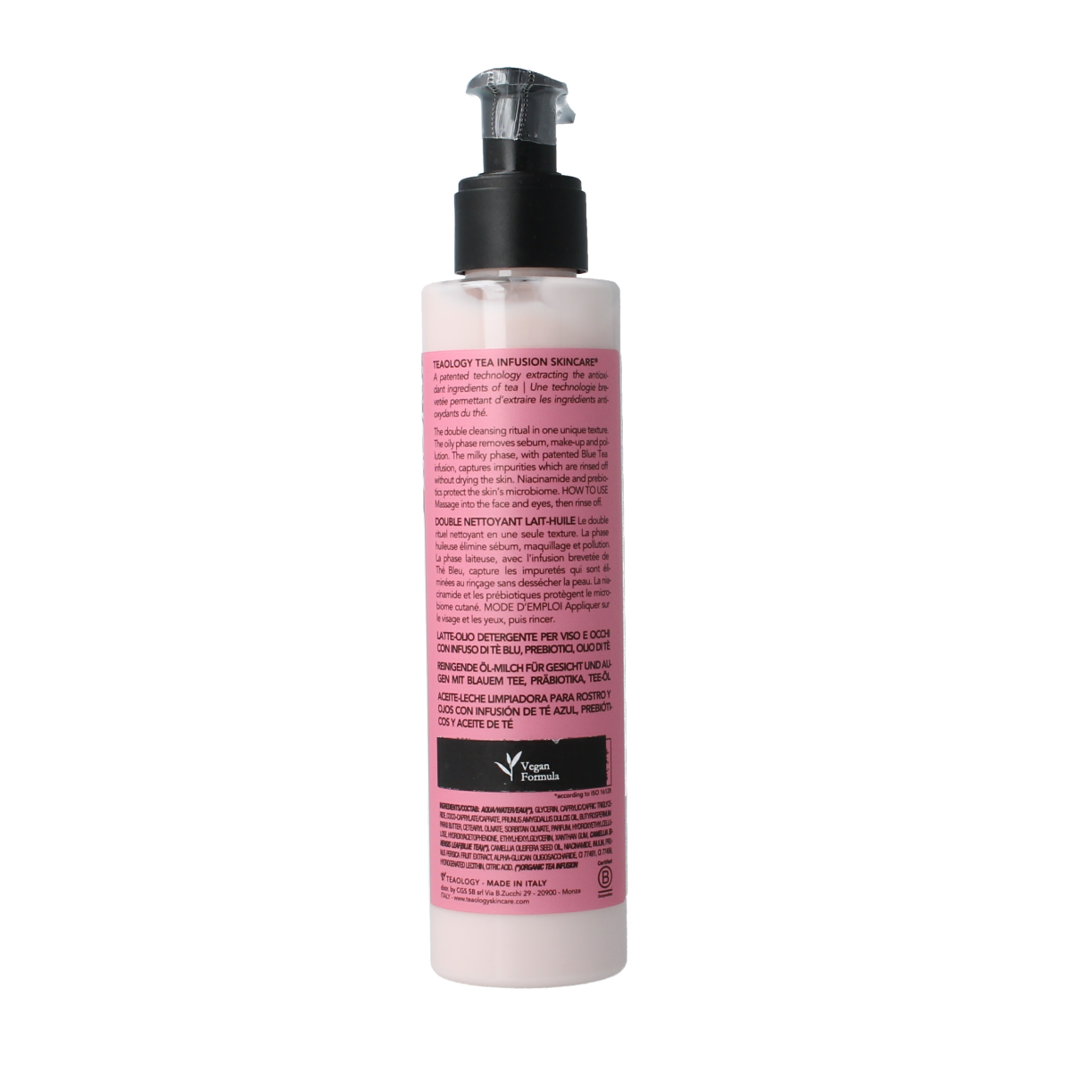 Teaology Peach Tea Milk Double Cleanser in a 150ml bottle, gentle facial cleansing product with peach tea extract.