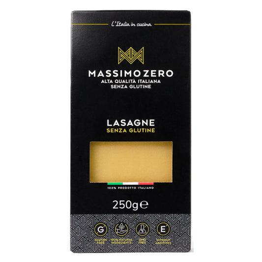 Massimo Zero gluten-free lasagne pasta, 250g, made from high-quality gluten-free ingredients, ideal for lasagne dishes.