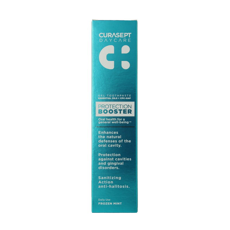 Curasept Daycare frozen mint mouthwash bottle, 75ml, a Mondspoelmittel with fresh mint flavor for oral protection.