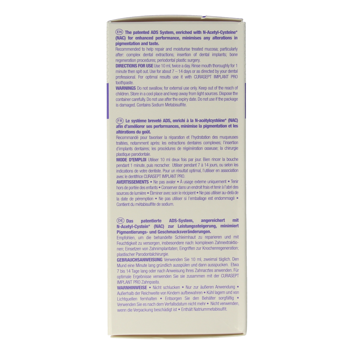 Curasept ADS DNA Implant Pro CHX 0.20% plus HA mouthwash in a 200ml bottle, designed for oral and dental care.