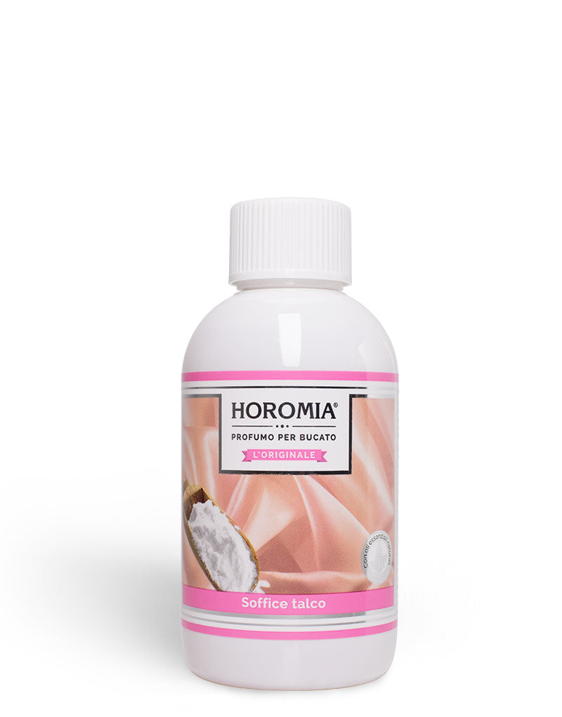 Horomia Wasparfum soffice talco in 250ml bottle, softening laundry scent, ideal for freshening clothes with a talco fragrance