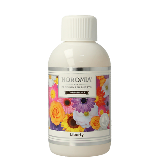 Horomia Wasparfum Liberty 250ml bottle of fabric softener, featuring the brand label and packaging in a close-up image.