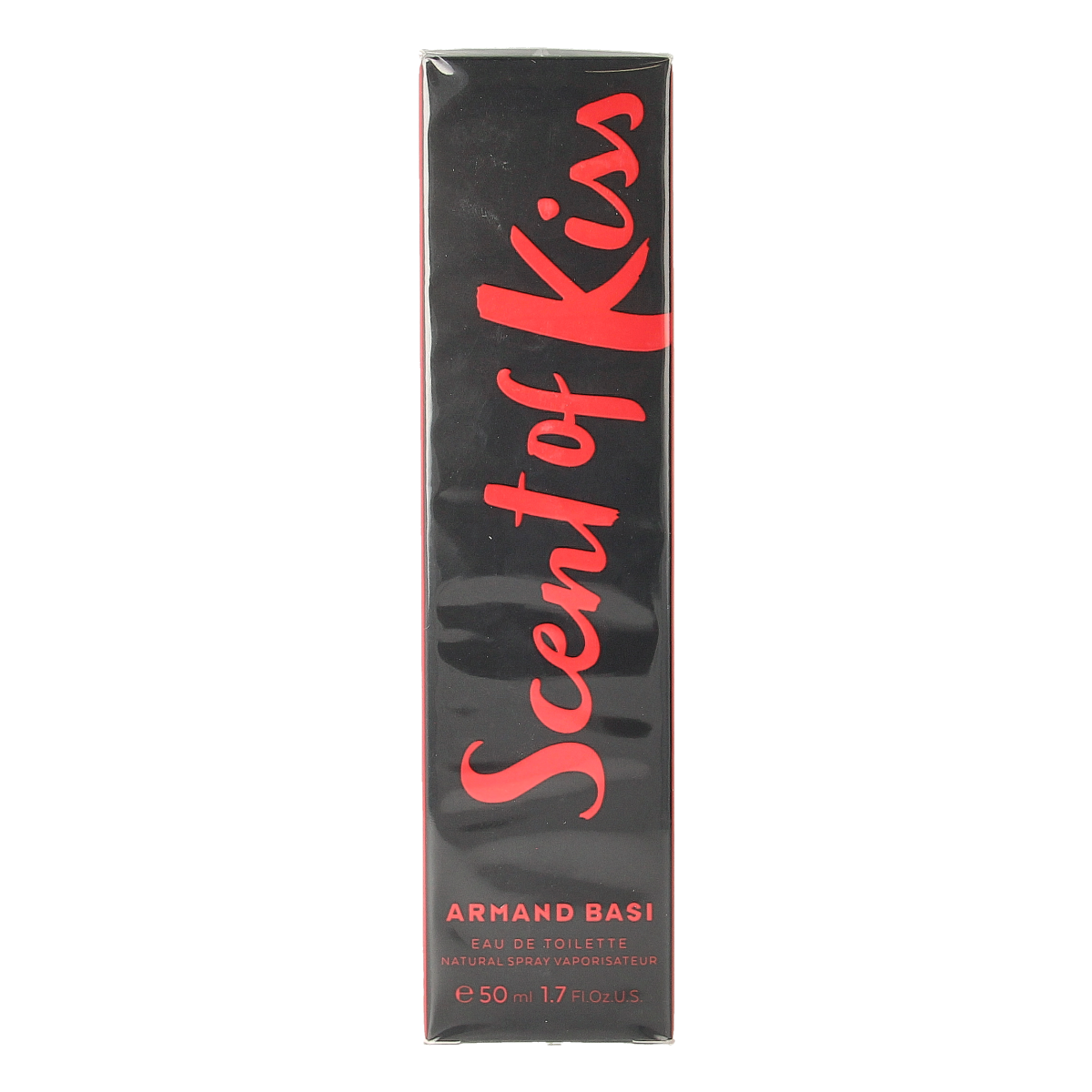 Armand Basi Scent of Kiss female eau de toilette 50ml bottle with floral and fruity fragrance, elegant packaging visible.