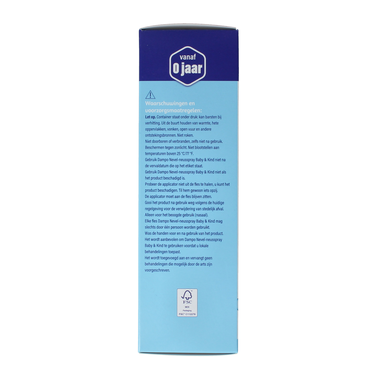 Dampo Nevel nasal spray for children, 100ml, nasal care and inhalation product with spray nozzle and packaging.