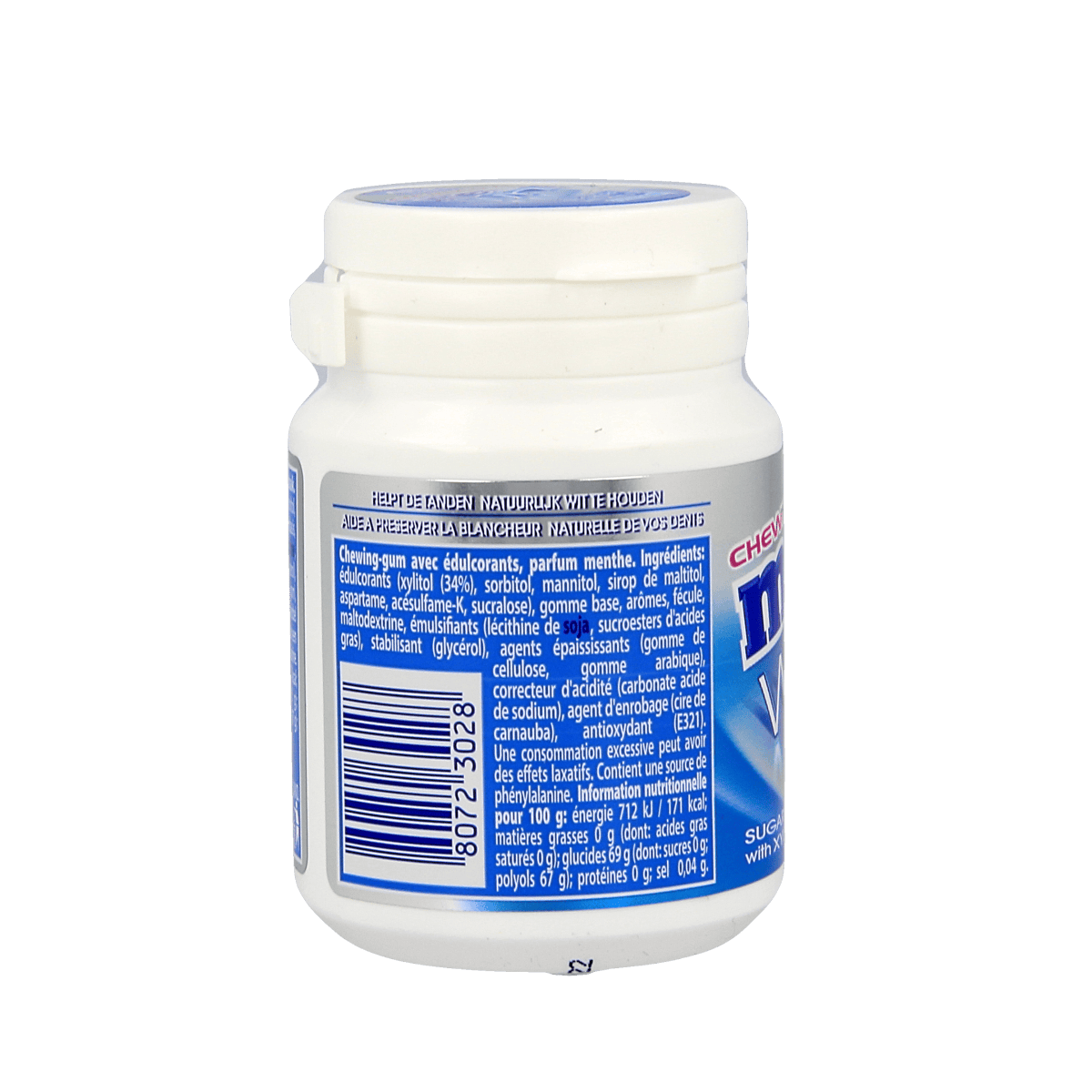 Mentos Sweetmint Gum in a white pot, 40 pieces, soft chewy peppermint-flavored chewing gum from Mentos.