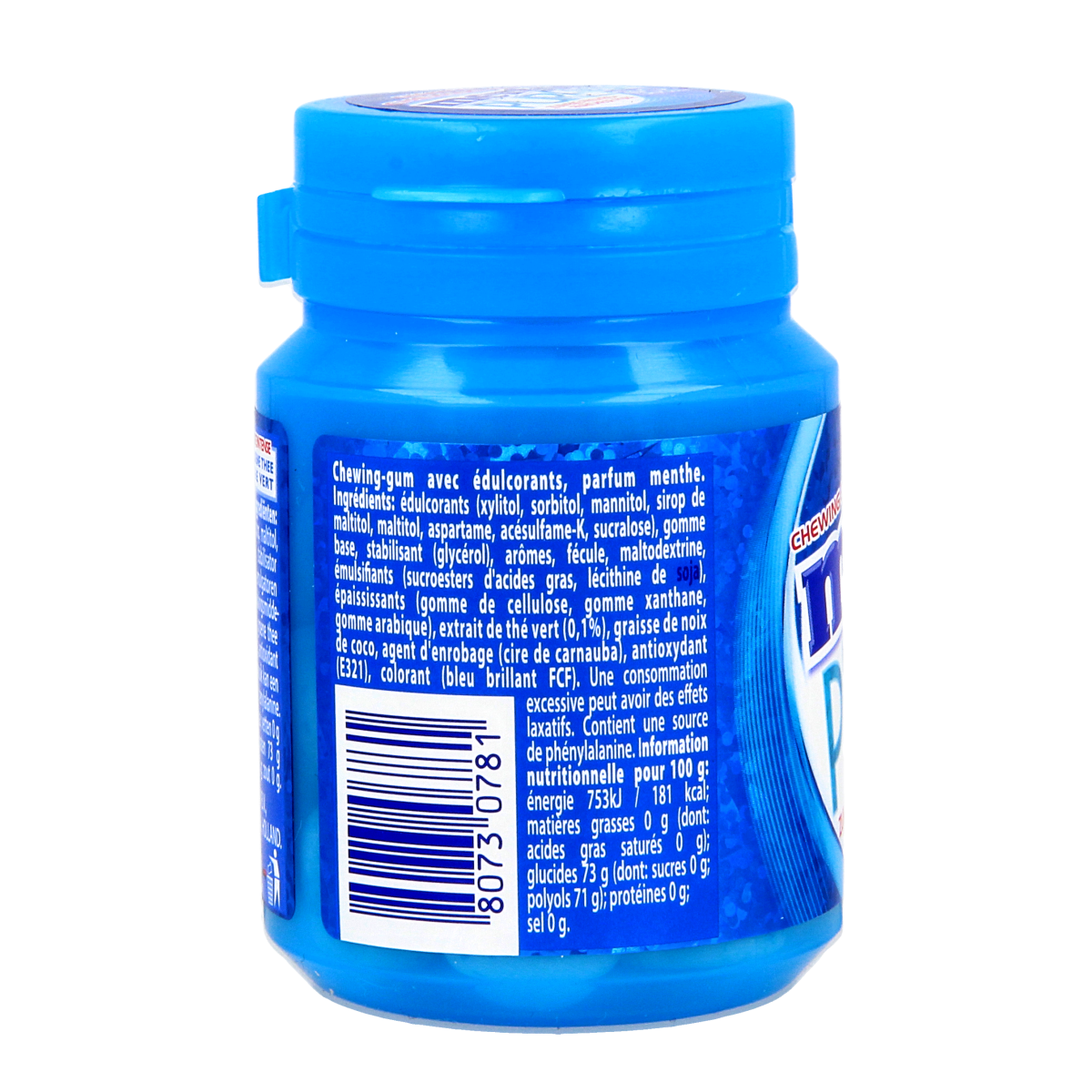 Mentos Pure Fresh Mint candies in a 30-piece pot, showing the colorful Mentos logo and fresh mint flavor packaging.