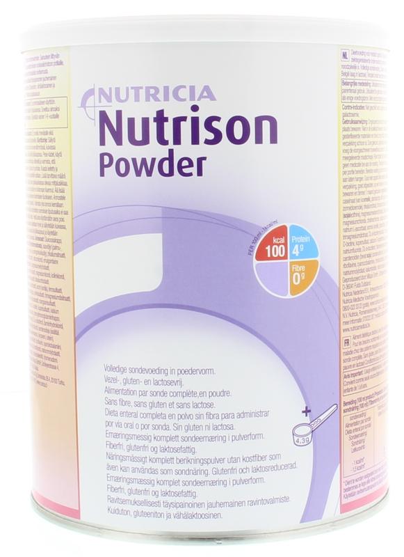 Nutricia Nutrison powder medical diet supplement in 860g container, showing the nutritional product for medical dietary needs.