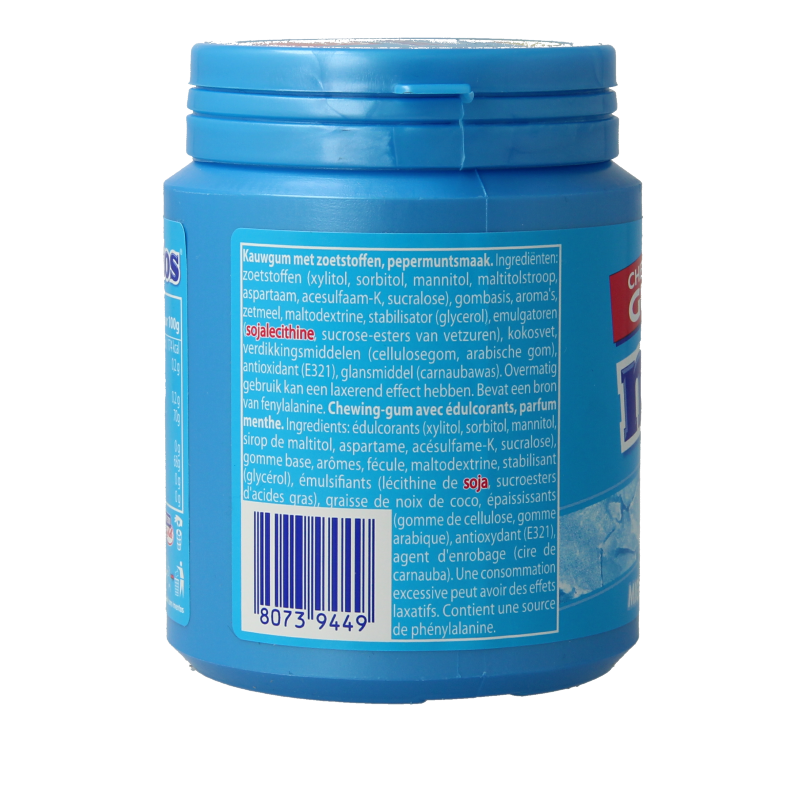 Mentos Gum XL Mighty Mint pot with 150 grams of fresh mint-flavored chewing gum, in a colorful container.