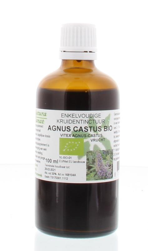 Cruydhof Vitex agnus castus fruct tincture bottle, organic herbal supplement, 100ml, in a glass dropper bottle with label.