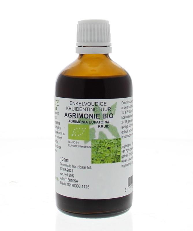 Cruydhof Agrimonia eupatoria herbal tincture in a 100ml bottle, part of Cruydhof's organic herbal preparations collection.