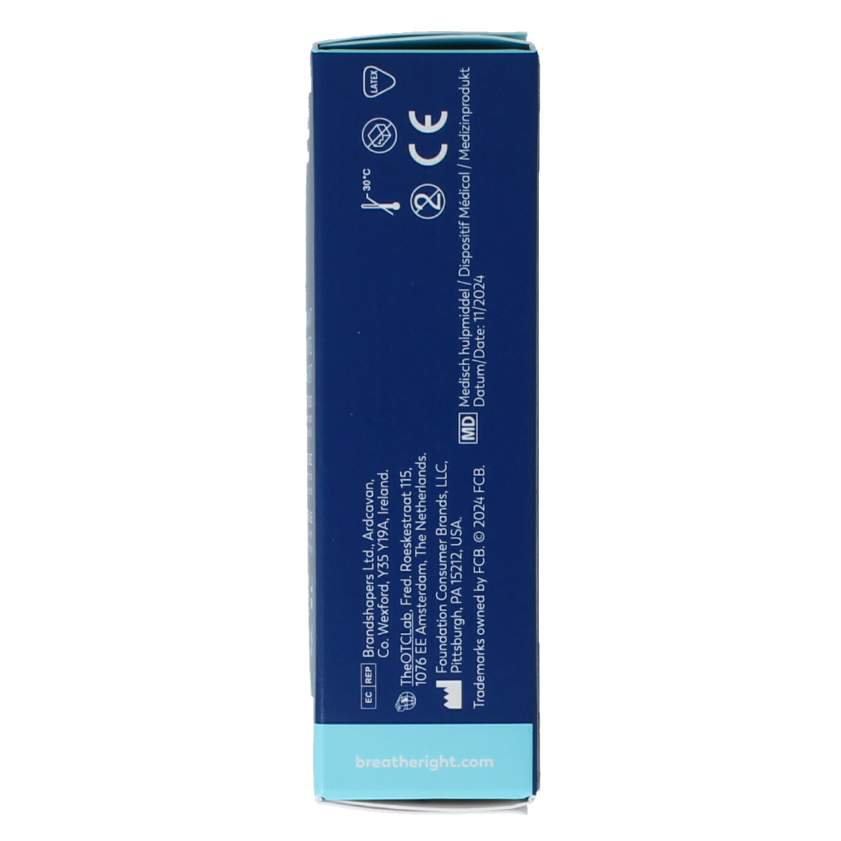 Clear Breathe Right Neusstrips for nasal relief, 30-pack, designed to improve airflow and reduce nasal congestion.
