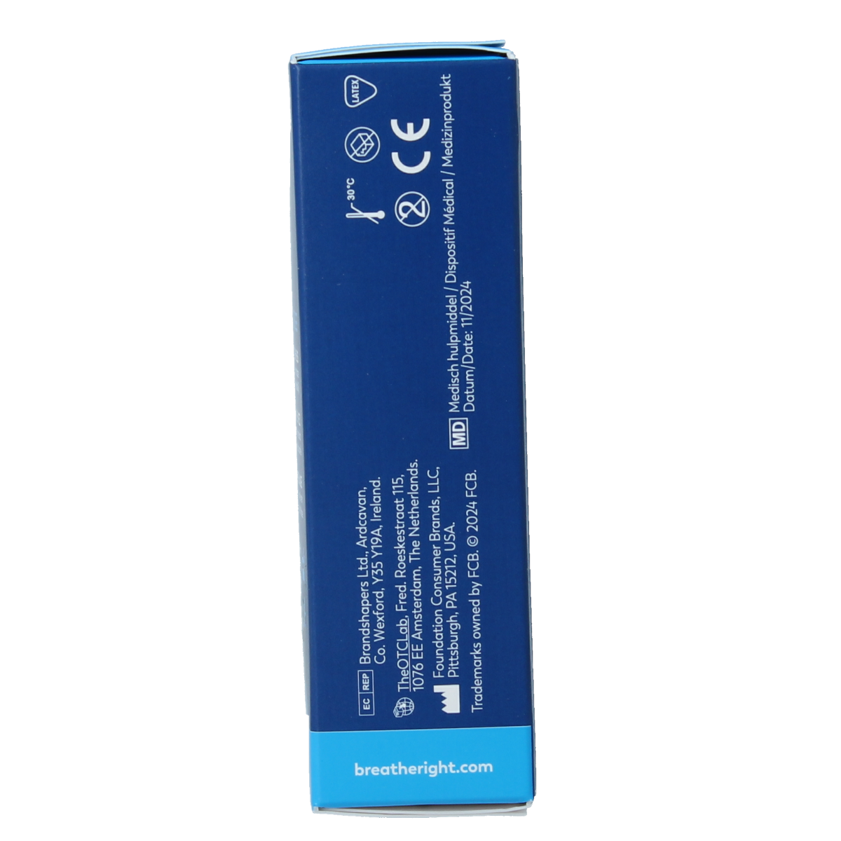 Large pack of Breathe Right Neusstrips for nasal relief, featuring 30 strips for improved airflow and nasal comfort.