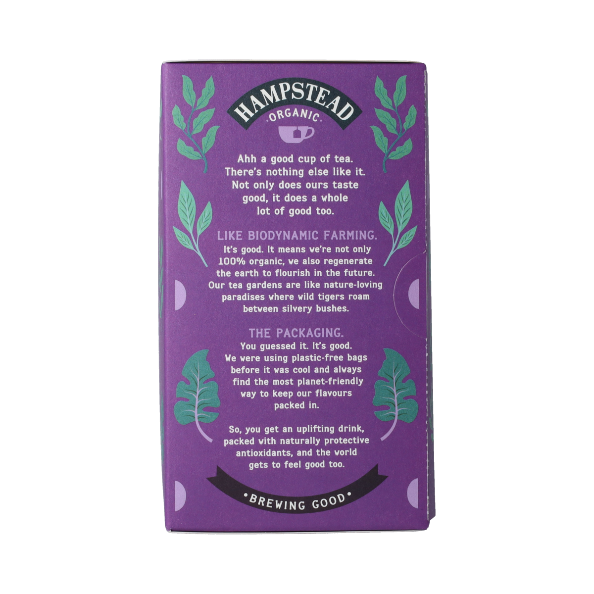 Hampstead Thee Focus Well Bio tea in a box of 20 tea bags, natural herbal tea blend for wellness and relaxation.
