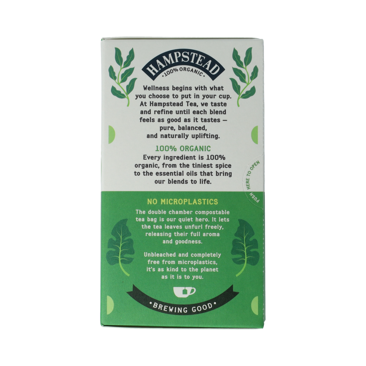 Hampstead Thee Cleanse Well bio tea in a box with 20 tea bags, natural herbal blend for detox and wellness.