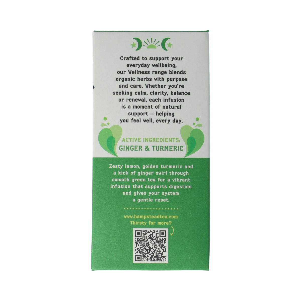 Hampstead Thee Cleanse Well bio tea in a box with 20 tea bags, herbal tea for wellness and detox.