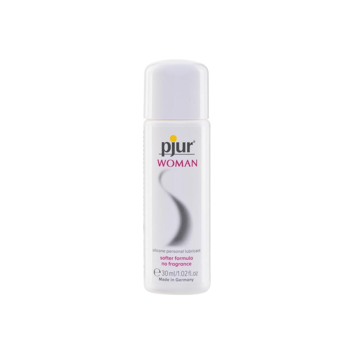 Pjur Woman silicone-based lubricant in 30ml bottle, smooth and silky texture for enhanced comfort and intimacy.