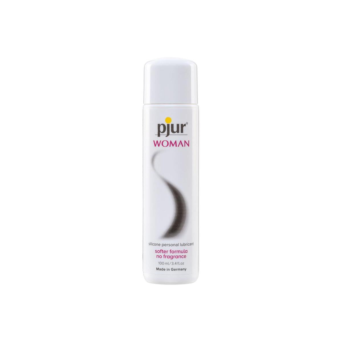 Pjur Woman bodyglide lubricant in a 100ml bottle, smooth and silky personal glide for women, transparent liquid glijmiddel.