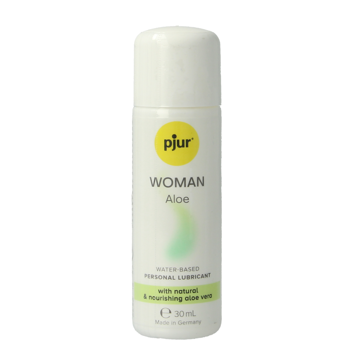 Pjur Woman aloe lubricant in 30ml bottle, smooth and moisturizing personal glide for women, with aloe vera for added comfort.