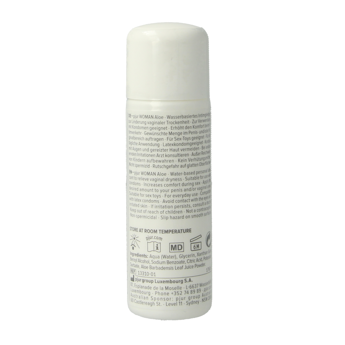 Pjur Woman aloe lubricant in 30ml bottle, smooth and hydrating personal lubricant, ideal for sensitive skin.