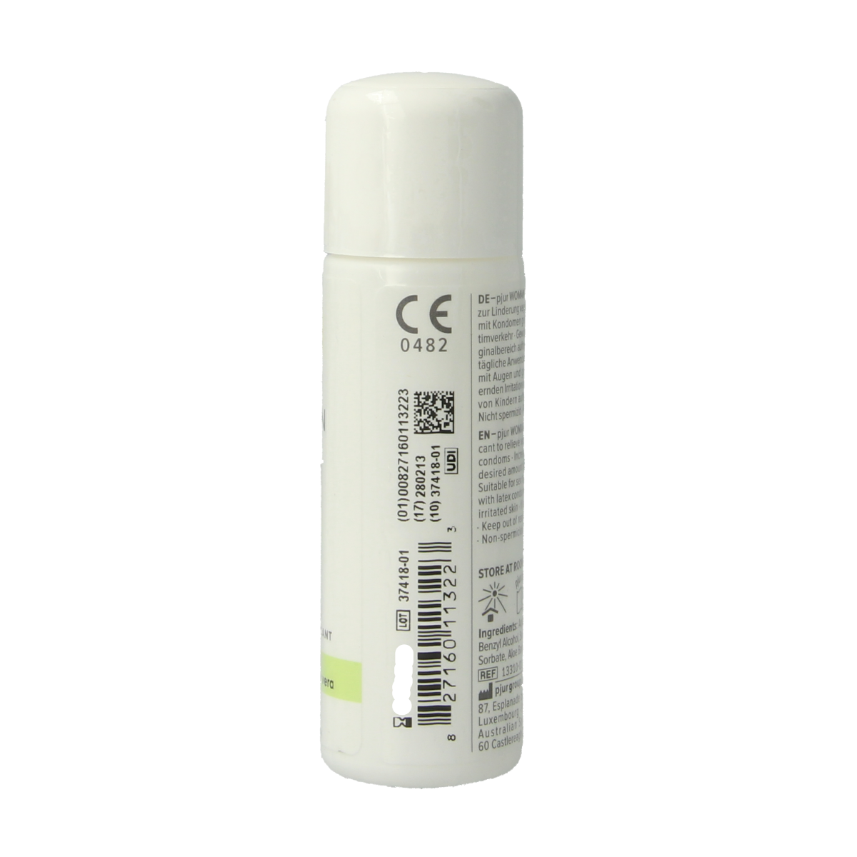 Pjur Woman aloe glide gel in 30ml bottle, moisturizing lubricant for women, with aloe vera for smooth comfort.
