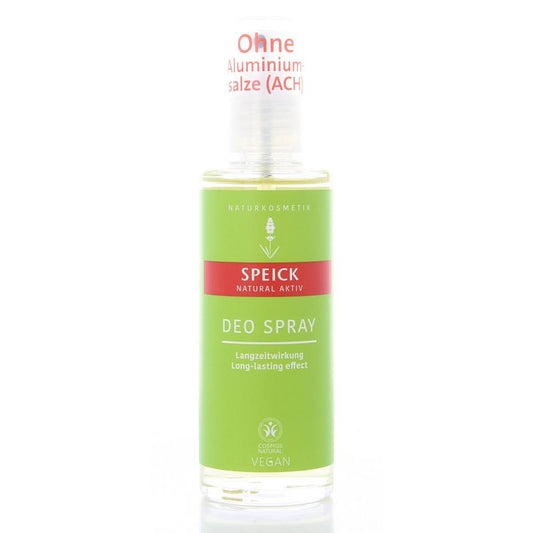 Speick Natural aktiv deodorant spray in 75ml bottle, featuring a sleek container and spray nozzle, designed for fresh underarm scent.