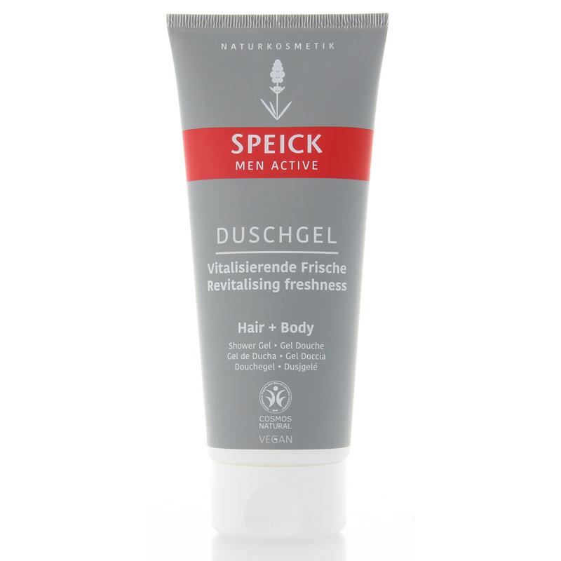 Speick Man Active douchegel in 200ml bottle, male body wash with natural ingredients, suitable for daily use.