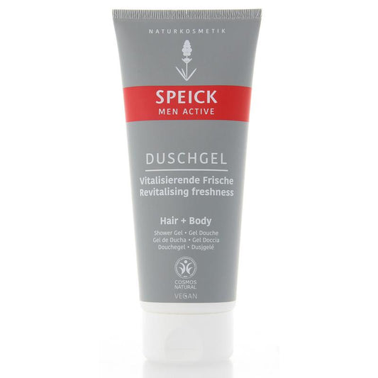 Speick Man Active douchegel in 200ml bottle, male body wash with natural ingredients, suitable for daily use.