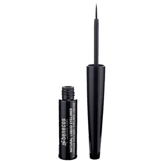 Benecos Natural Beauty liquid eyeliner in black, 3ml, with precise applicator for defining eyes in make-up looks.