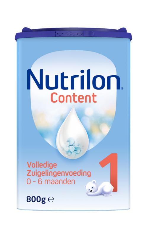 Nutrilon Content 1 baby and toddler formula in an 800g container, nutritious infant and toddler feeding option.