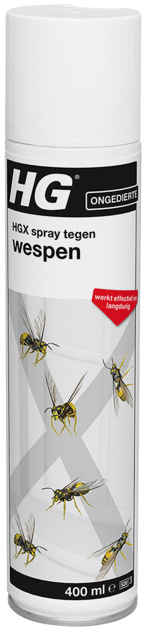 HG X tegen wespen pesticide spray in 400ml bottle, designed to eliminate wasps effectively.