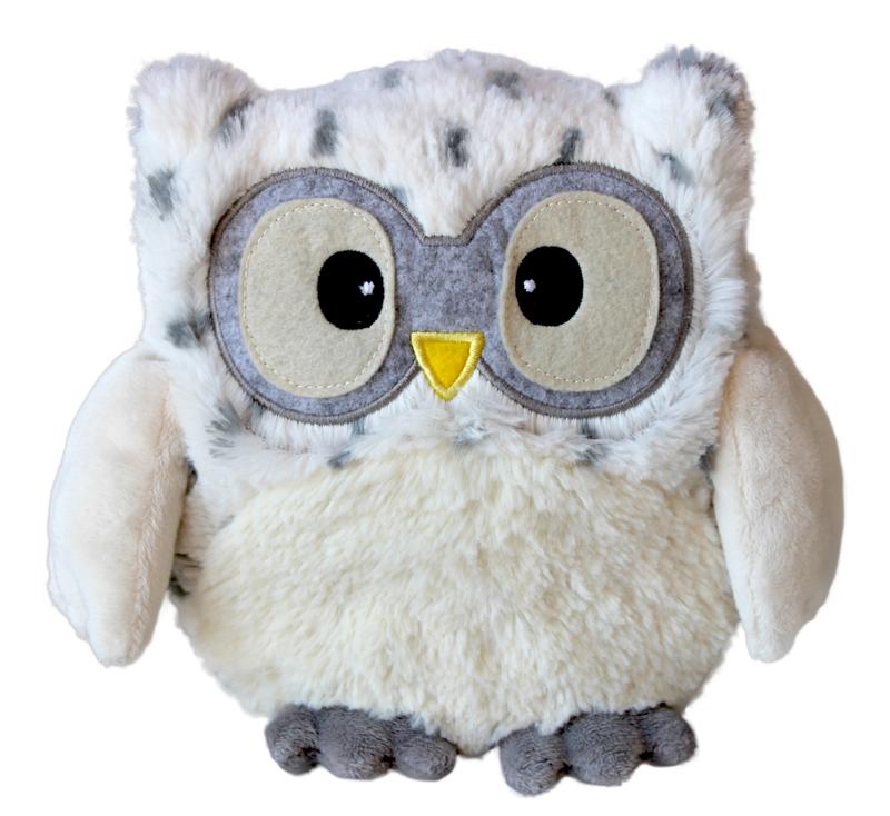 Warmies Sneeuwuil plush toy with removable filling, featuring a cute snowy owl design in soft, cuddly fabric.