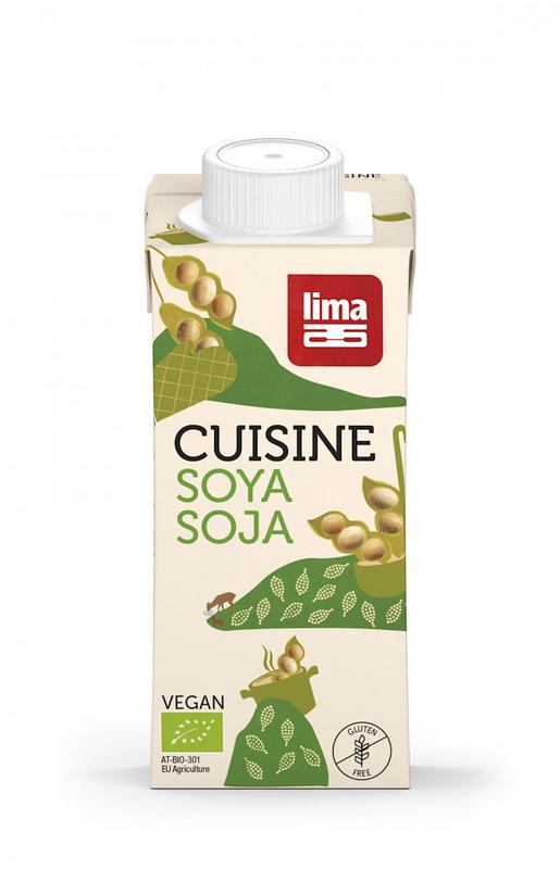 Lima Soy Cuisine Bio 200ml bottle of organic soy sauce, showcasing the product's label and transparent bottle.