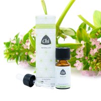 Organic Chi Tijm Linalol essential oil in a 2.5ml bottle, showcasing the natural amber-colored oil from the Chi brand.