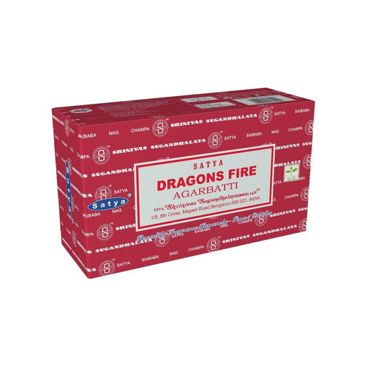 Green Tree dragons fire incense sticks in a 15 gram package, showing green and dragon-themed packaging and the incense sticks.