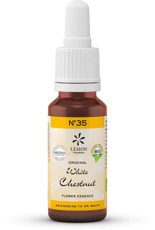 Bach Bloesem White Chestnut herbal remedy bottle, 20ml, in a natural herbal preparation from Bach Bloesem.