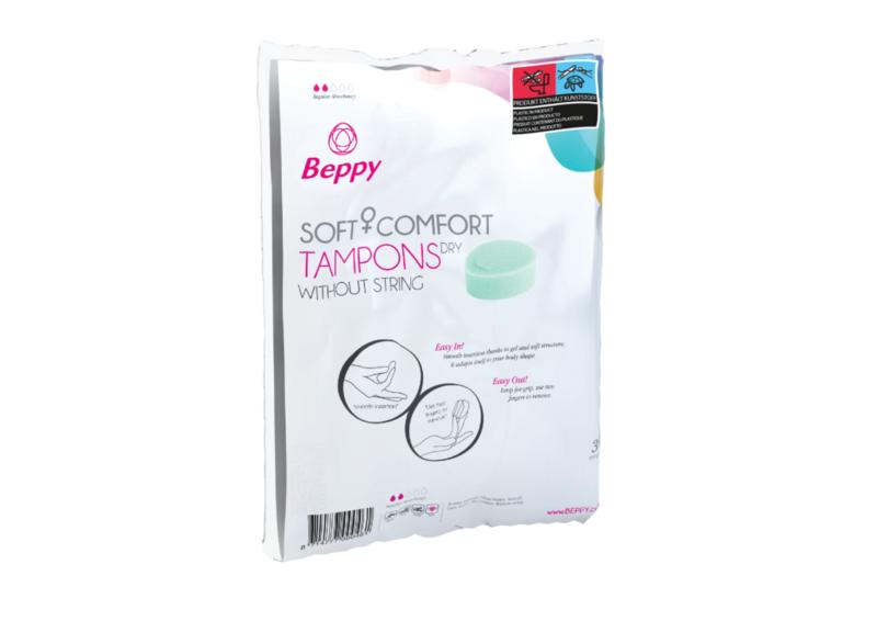 Beppy Soft & Comfort Tampons dry, a box of 30, designed for women’s feminine hygiene and comfort.