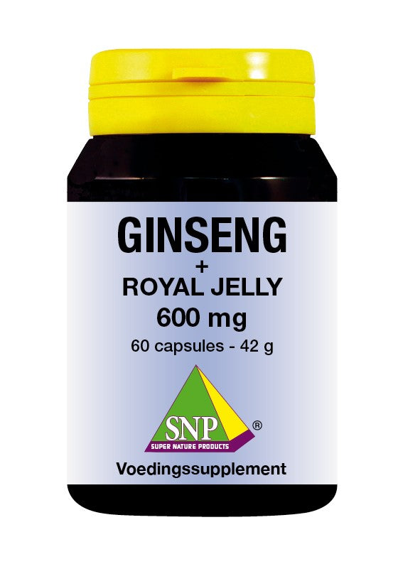 SNP Ginseng + Royal Jelly capsules, herbal supplement, 600 mg, 60 capsules, natural health product.