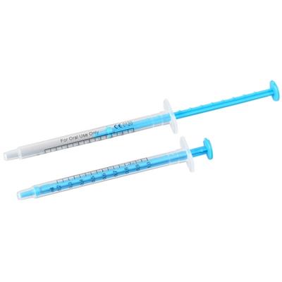 Blue Spruyt Hillen Doseerspuit 1 ml, a pack of 50, shown with clear measurements and ergonomic design for precise dosing.