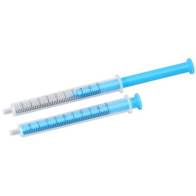 Blue Spruyt Hillen 5ml dosing syringes for packaging, shown in a box with 50 pieces.