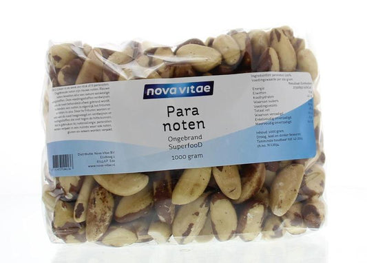 Raw Nova Vitae Paranoten, unprocessed superfood nuts in a 1kg package, shown in the image.